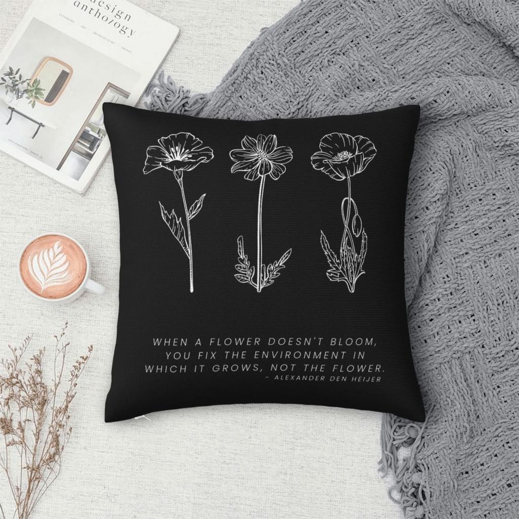 Mental Health Matters Square Pillowcase Polyester Linen Velvet Pattern Zip Decorative Throw Pillow Case Room Cushion Cover