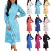 Women's Retro Velvet Lace Decorated Button Club Dress