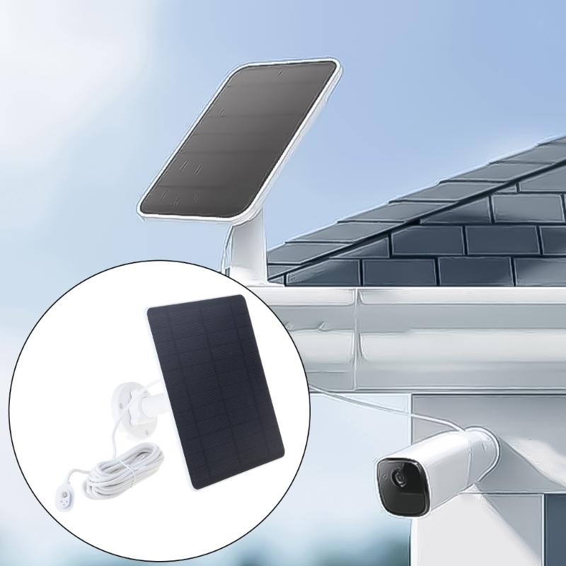 Solars Panel Charging for Arlo Cameras, 5W High Efficiency, IP66 Waterproof with 10meter Cable