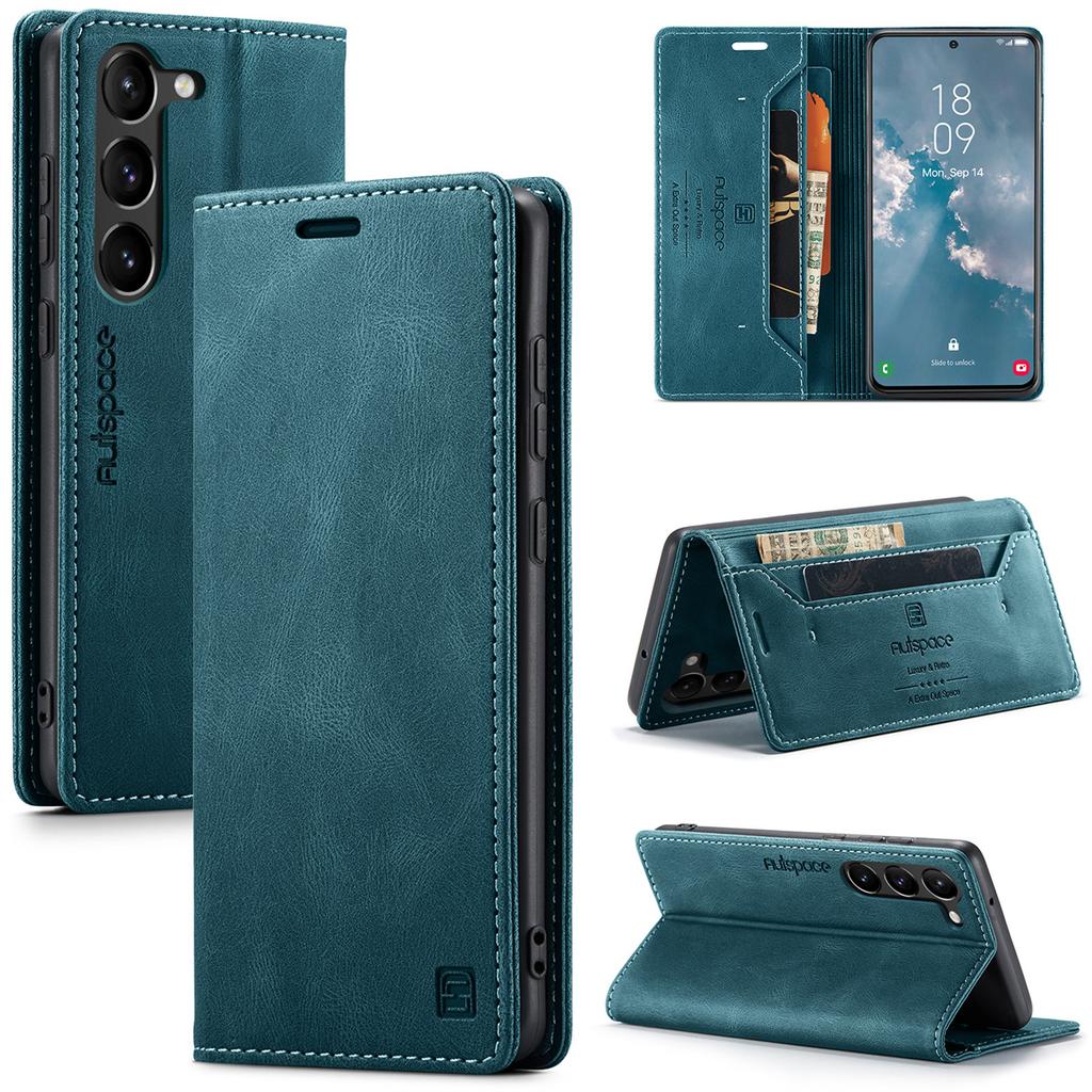 Premium Vintage Leather Wallet Case for Samsung Galaxy S23 - Flip Cover with Card Slots, Shockproof Retro Style (4 Colors)