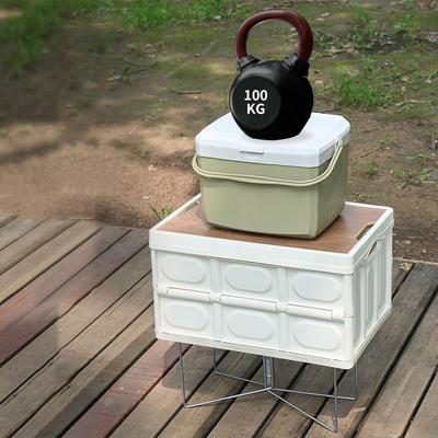 Aluminum Alloy Box Stand with Storage Bag Camping Box Folding Stand Ice Box Foldable Support Shelf for Outdoor Picnic Fishing
