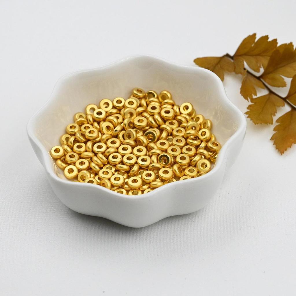 Handmade Sand Gold Spacer Bead Bracelet Necklace DIY Jewelry