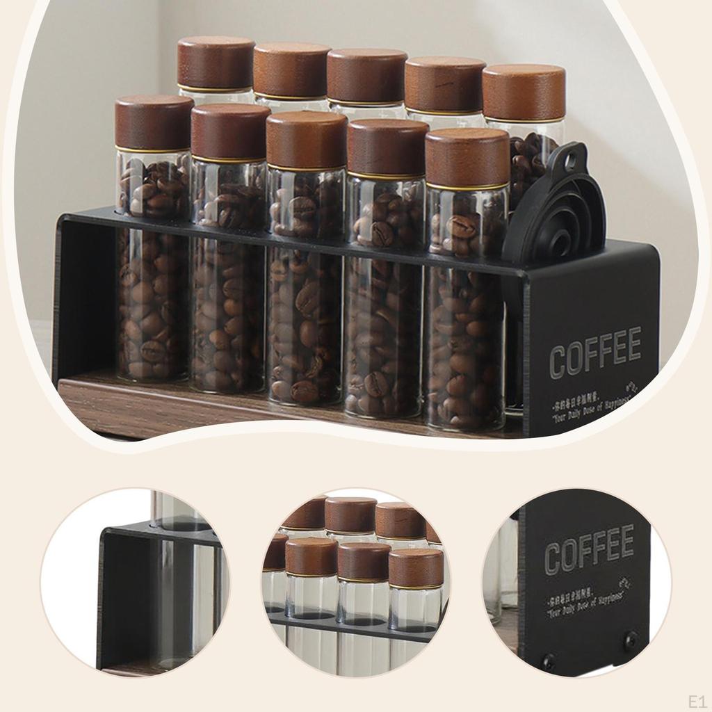 Coffee Bean Glass Tube Holder Dispenser 8.5inchx3.5x3.2inch for Efficient Portion Control