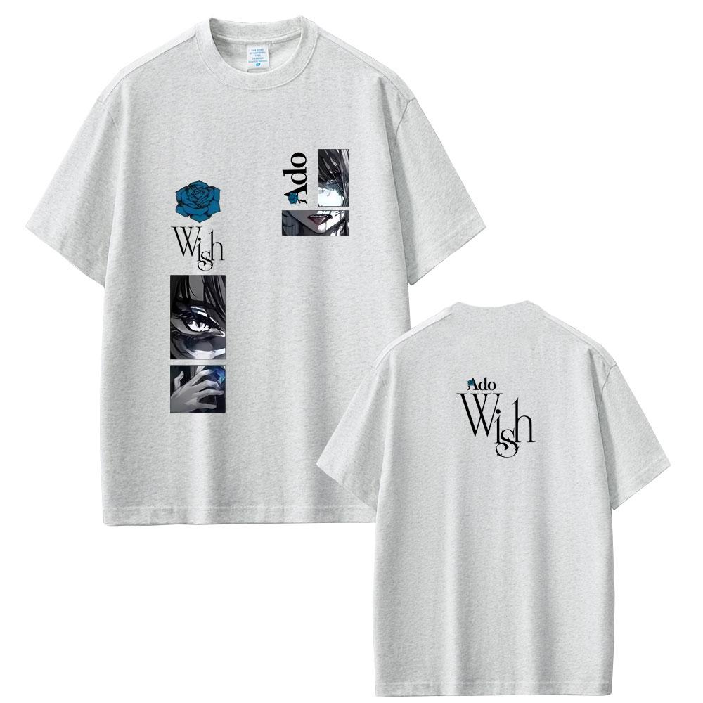 2026 Springsummer new Fashion Singer Ado Kyougen Graphic World Tour Hibana Merch T Shirts Summer Men Pure Cotton Printed Top