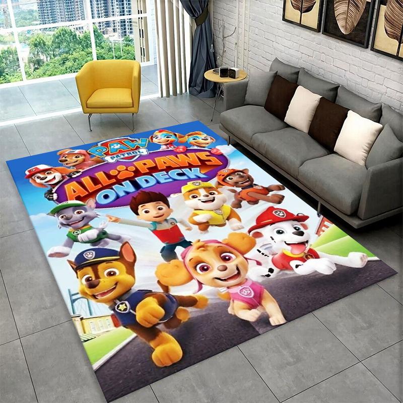 Cartoon P-Patrol Cute Dog Carpet Rug for Playroom Bedroom Living Room Sofa Home Decor,kid Game Area Rug Non-slip Floor Mat