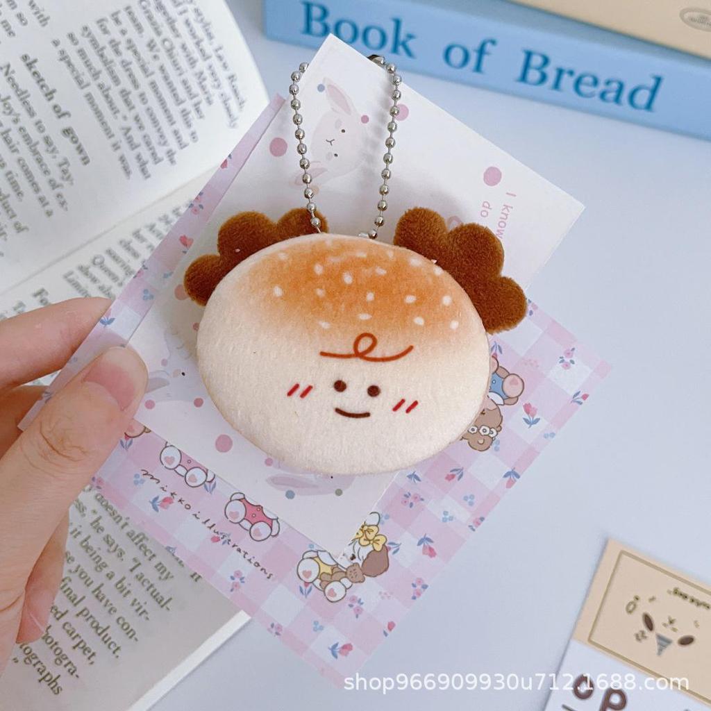 Adorable Double-Layer Cartoon Hamburger Bun Plush Hairpin for Babies