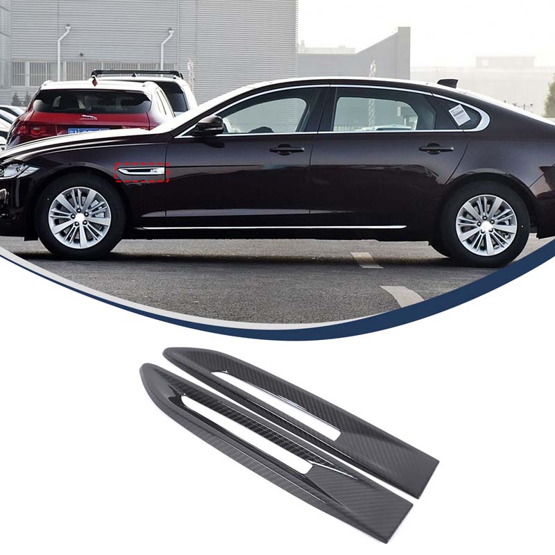 For Jaguar XF XE F-PACE Real Carbon Fiber Car Side Fender Vent Trim Cover Fender Side Air Outlet Cover Trim Car Accessories