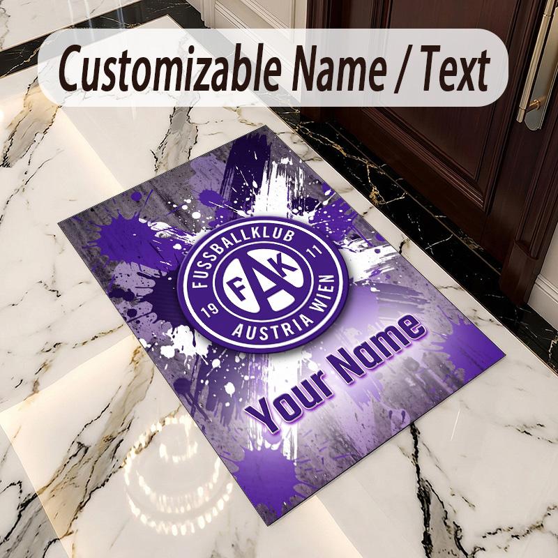 Crystal Velvet Rug Austria Wien FC Print Custom Name Text Floor Mat Home Decor