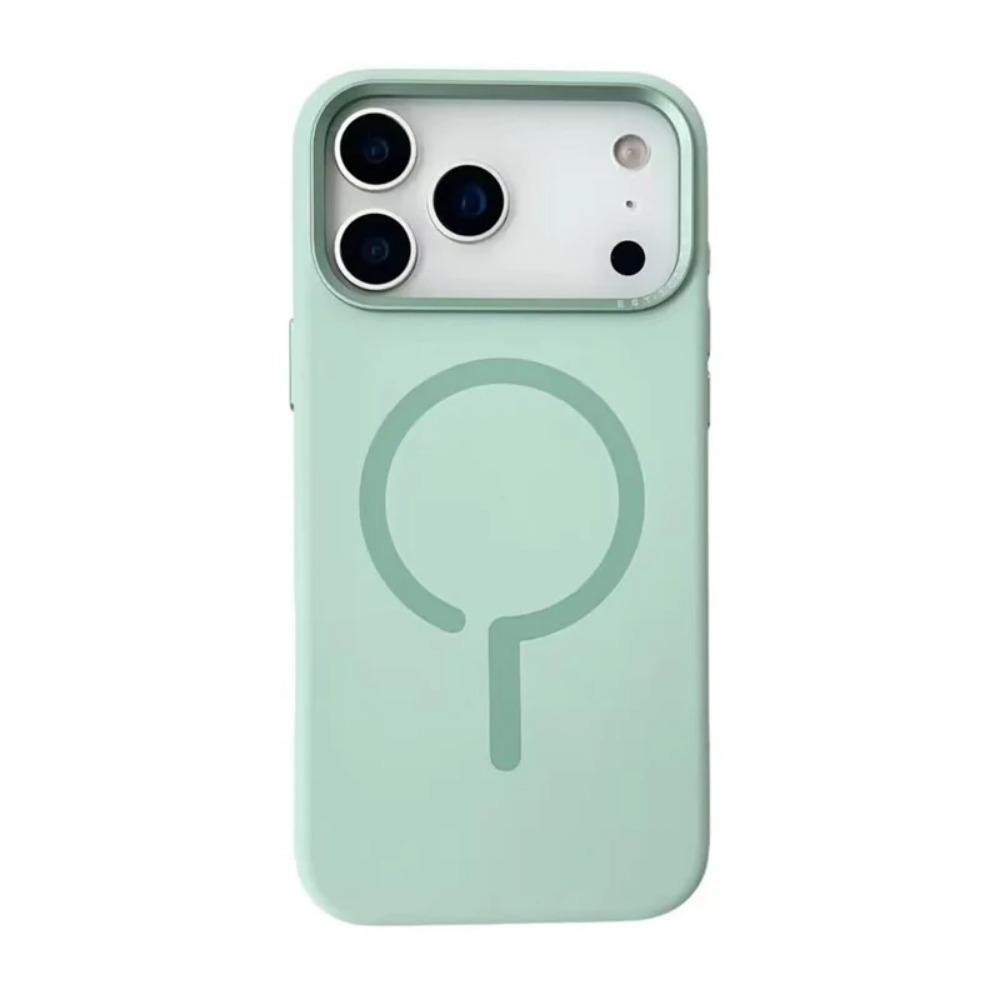 Solid Color Liquid Silicone MagSafe Phone Case for Iphone 17 17air 17Pro 17pro Max Metal Lens Matte Wireless Charging Back Cover