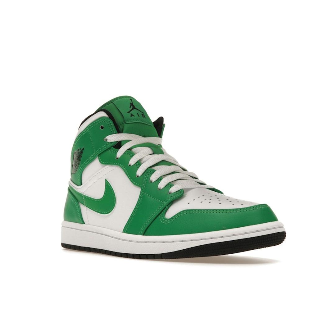 Air Jordan 1 Mid Lucky Green Men Sneakers Black White DQ8426-301