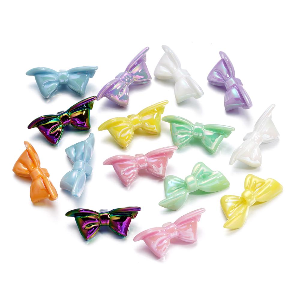 10Pcs/Lot 18*39.5mm Acrylic Bow Tie Shape Loose Spacer Beads for DIY Jewelry Making Bracelet Earrings Necklace Accessories