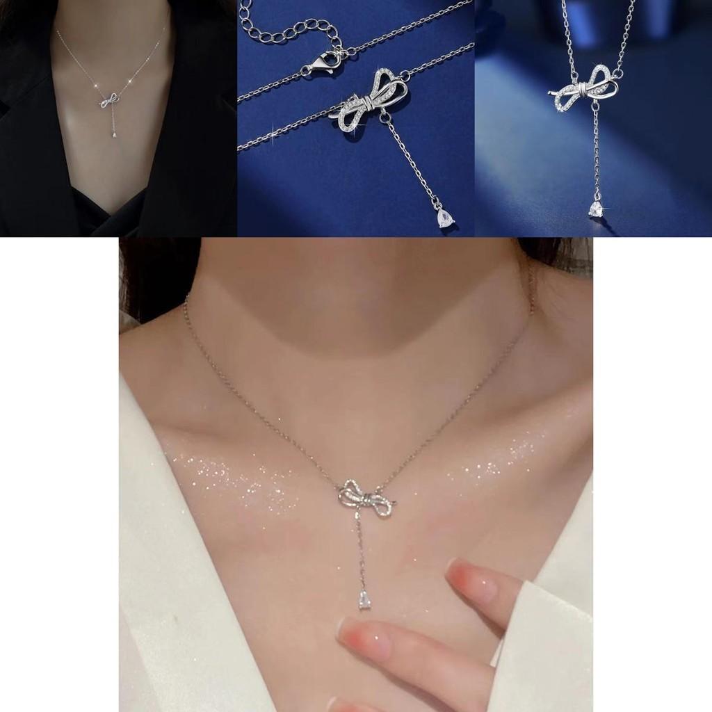 Korean Style Butterfly Bow Sweater Chain With Unique Asymmetrical Design Ideal Gift For Girlfriend