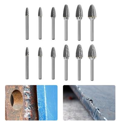 Hartmetall-Rotationsfeilenwerkzeug Doppel-/Einflutiges Design Punktentgrater für Die Grinder für Metallbearbeitung Holzschnitzerei Polieren