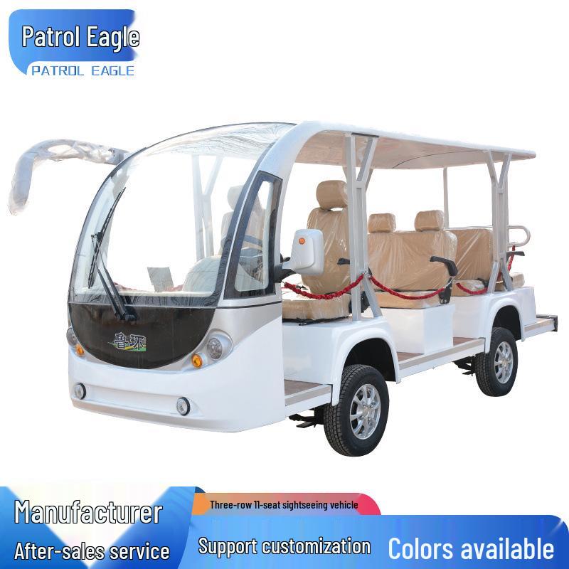 8-Seater Electric Sightseeing Tour Car with 3 Rows for Scenic Travel