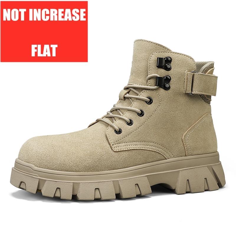 

Men Genuine Leather Ankel Boots Height Increase Insole 6cm Man Elevator Shoes Casual Lift Boots Plus Size 38-46 38