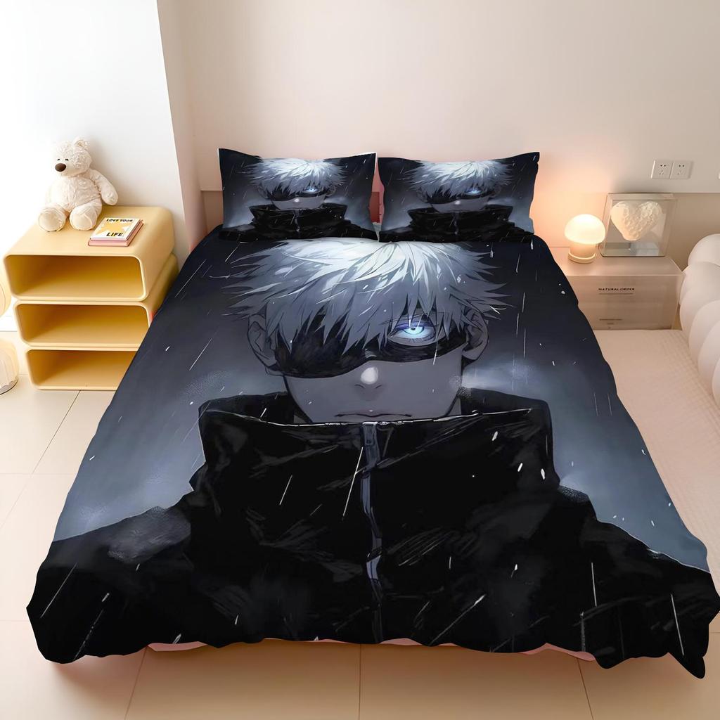 Set da letto Jujutsu Kaisen Famoso anime giapponese Set copripiumino Piumino Biancheria da letto Singolo Matrimoniale King Taglia Singola Dropshipping