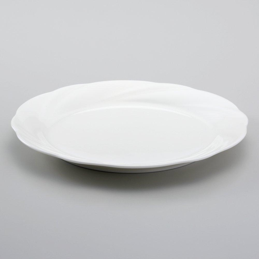NARUMI Spiral White Plate, 20cm, White, Stylish, Cake, Microwave, Dishwasher Safe, Made in Japan, 8382-1954