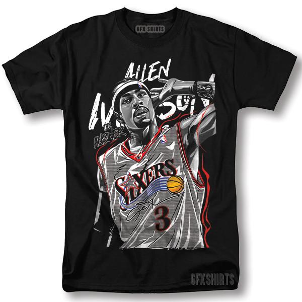 Philadelphia 76ers Allen Iverson 3 The Answer Stepover T-shirt Black M