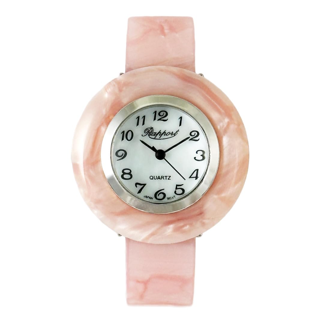 Женские пластиковые браслетные часы Rapport 163002 Пастельно-розовые