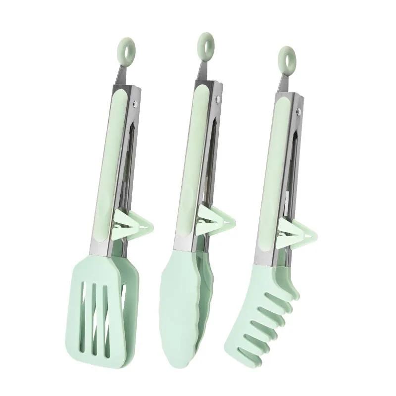 Food Tong Set Stainless Steel Kitchen Tongs Silicone Nylon Non-Slip Cooking Clip Clamp BBQ Salad Tools Grill Kitchen Accessories