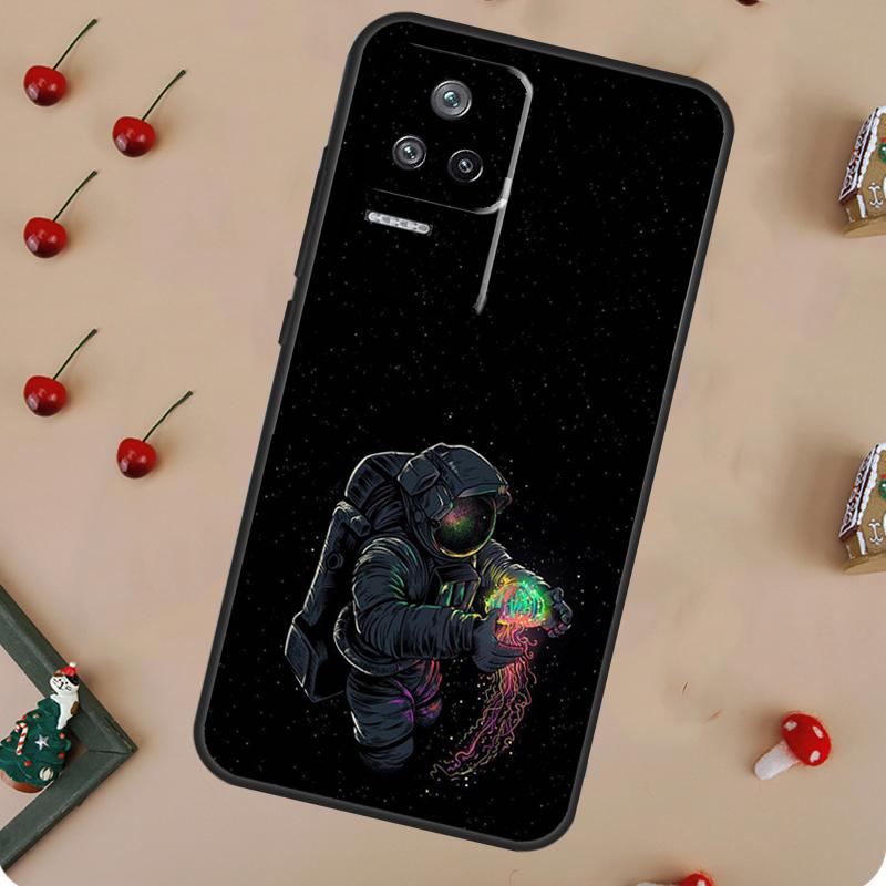Cartoon Space Astronaut Case For POCO F5 Pro M6 X3 X5 X6 Pro F3 M5s Xiaomi Mi 13 14 Pro 13T 11T 12T 12 Lite Cover