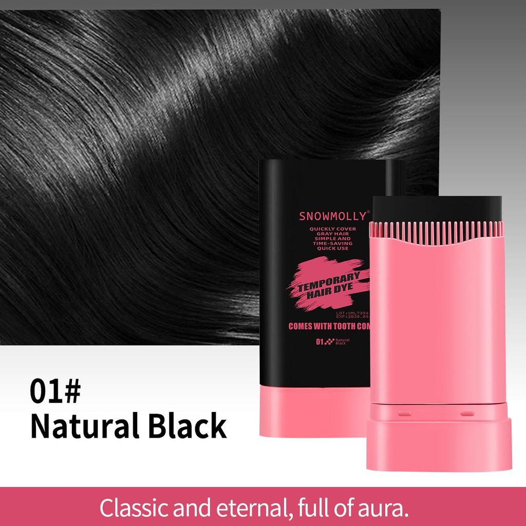 Disposable Dual-Use Hair Dye Stick: Safe, Non-Damaging White Hair Cover & Styling Comb for Emergency Use