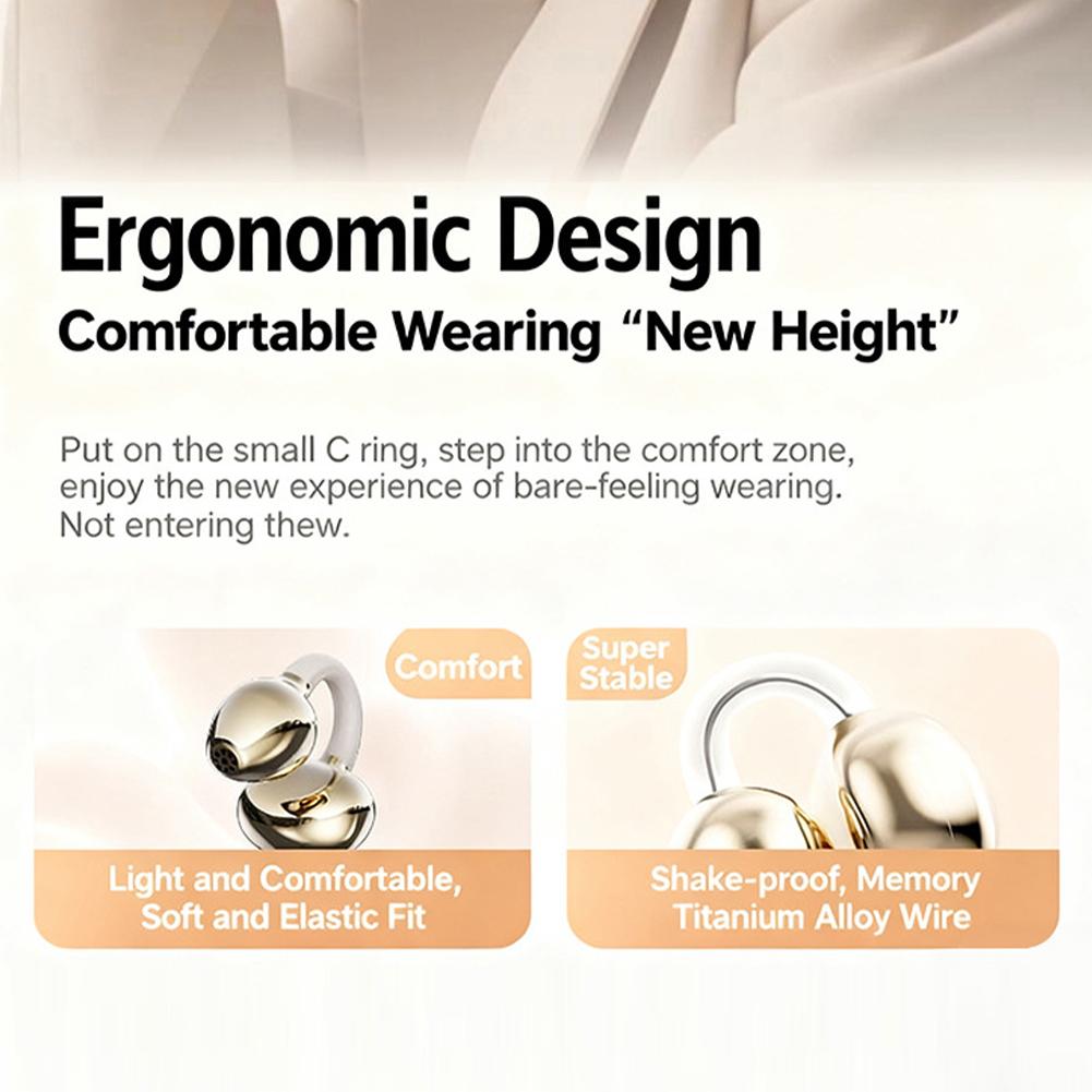 Sports Bluetooth Headphones For TWS Wireless Ear-clip Earbuds Intelligent Noise Cancellation Butterfly Diamond Buckle Decoration
