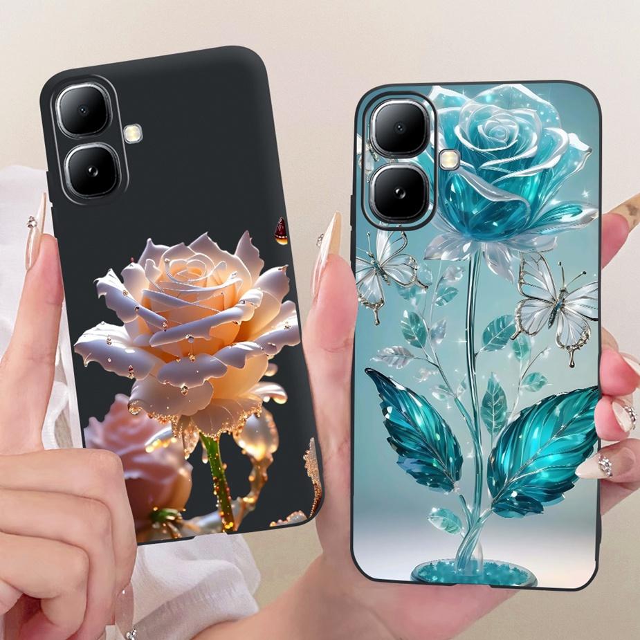 For Infinix Smart 20 Case X6840 X6840B Luxury Flowers Butterfly Painted Phone Cover Case For Infinix Smart 20 Smart20 Soft Shell