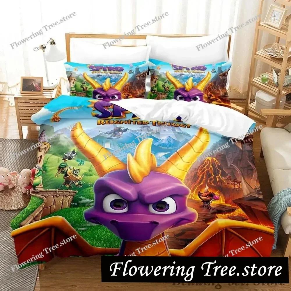 New Spyro Reignited Trilogy Bedding Set Single Twin Full Queen King Size Bed Set Adult Kid Bedroom Duvetcover Sets Anime Gme