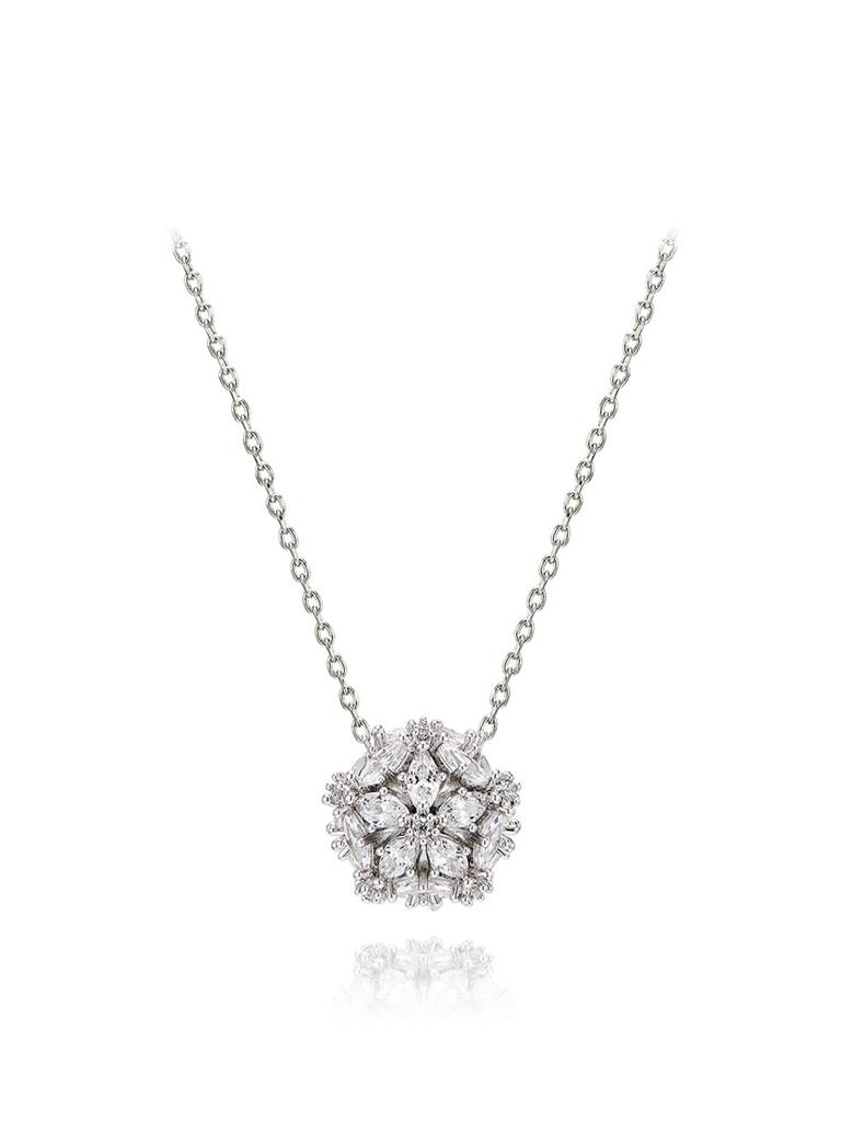 [Geiger Jewelry] Flower Ball Silver Necklace GISVNN040