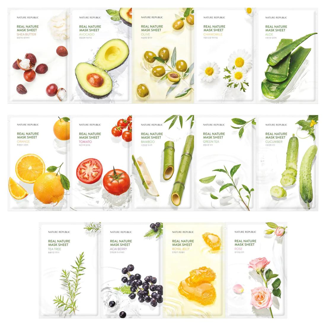 

Nature Republic Real Nature Mask Sheet 1 шт. Оригинальный корейский лист маски