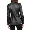 Women's Gothic PU Leather Jacket: Distressed, Trendy, Stand Collar, Long Sleeve.