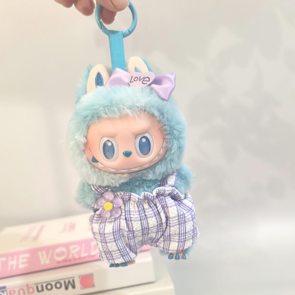 For 17cm Labubu Doll Clothes Fashion Clothes Overalls Jumpsuit Doll Clothes Color Match Hair Clip Dolls Accessories Cute Decoration Little Clothes