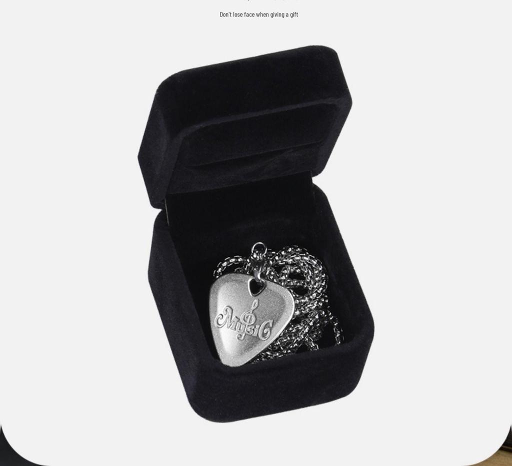 Set Regalo Collana e Bracciale Plettro Chitarra Giocabile per Chitarristi