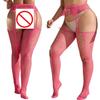 Plus Size Women Sexy Tights Crotchless High Elastic Stockings Lingerie Fishnet Stocking