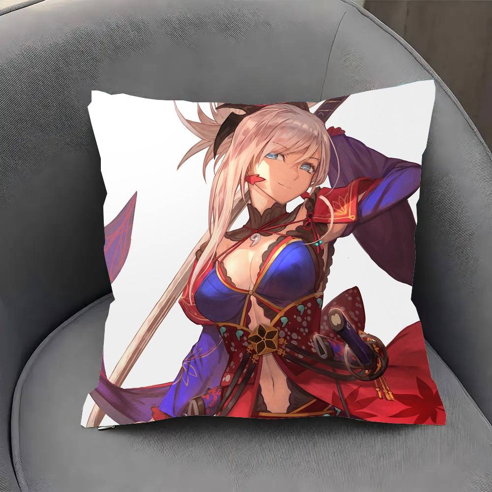 Miyamoto Musashi Anime Fate Pillow Case Fashion Square Pillowcase Bedroom Sofa Room Ins Decoration Leisure