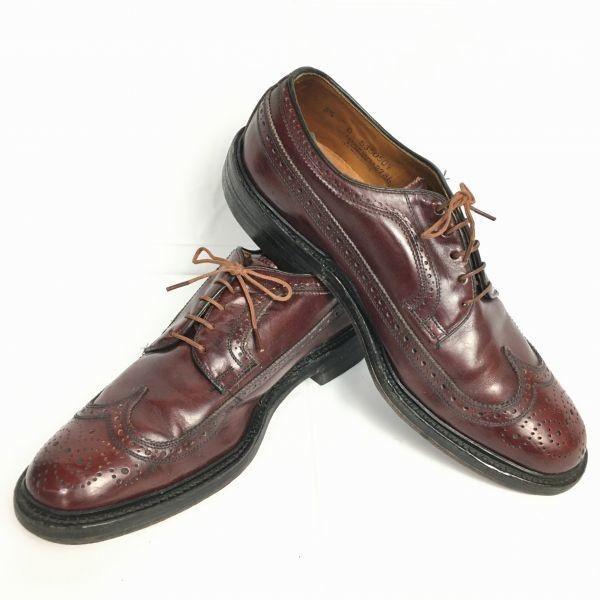 

USED/American Gentleman 80s Vintage Made in USA Long Wingtip Business Shoes Brown size 8.5D Men s