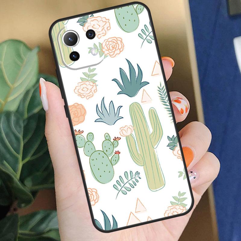 Cactus Pattern Case For Xiaomi 15 14 Ultra 13T 14T 15T Pro 17 Pro Max POCO F8 F7 F5 F6 X5 X6 X7 Pro Coque
