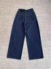 IM2026 Women's High-Waisted Retro Polka Dot Leather Bag Jeans - Slimming, Versatile Wide-Leg Long Pants