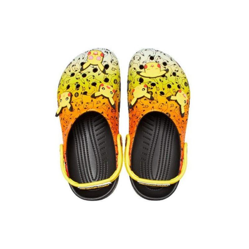Pokémon X Crocs EVA Classic Clog Beach Clogs Unisex Black Yellow Orange 207761-0C4
