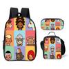 Toca Life World Cartoon-Aufdruck Kinder Schulrucksack-Set Mit Verstellbaren Luftpolster-Trägern Klassen 3-4