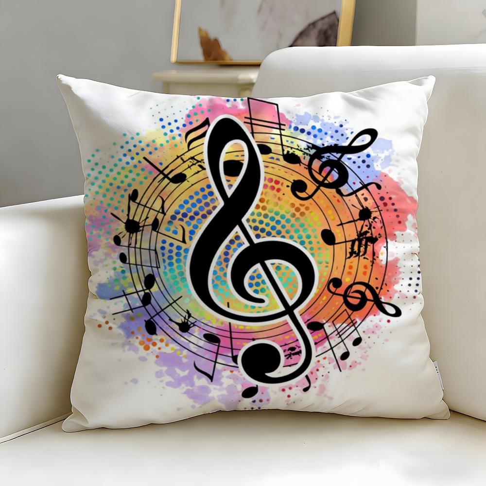 classic music theme Sheet Music Cushion Cover Soft  EasyWash Pillow Case  Versatile for Couch Bed Travel and Office