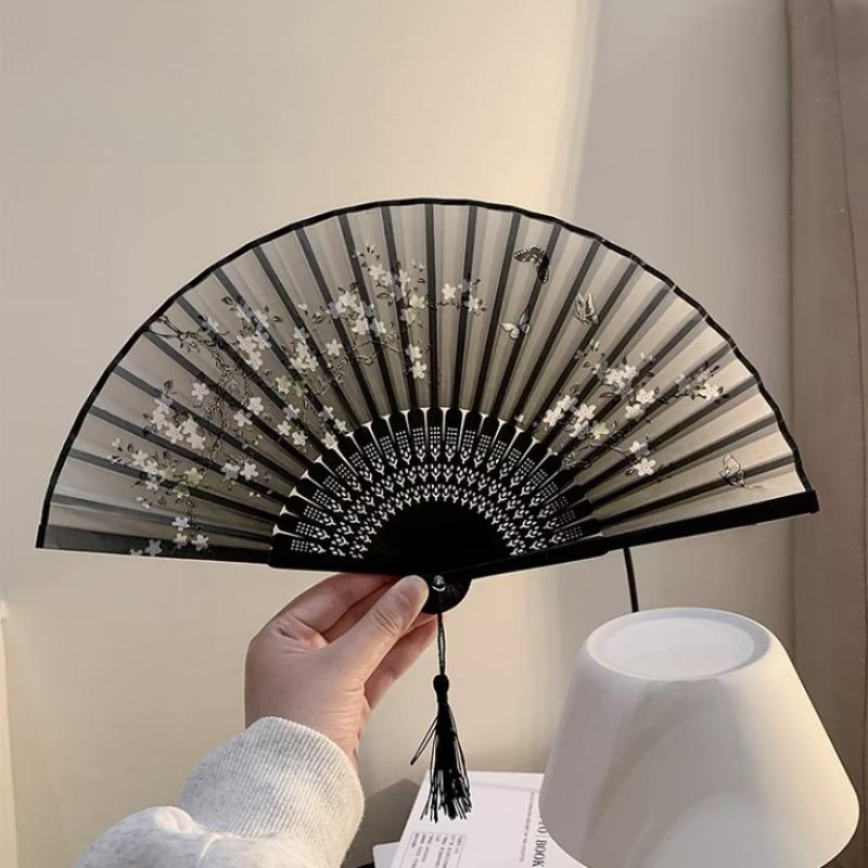 

Spring and Summer Folding Hand Fan | New Chinese Style Tassel Fan | Portable Dance Fan | Hanfu and Qipao Accessories