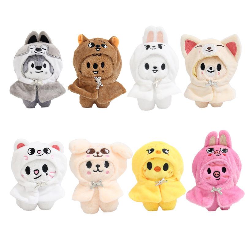 SKZ Seoul FM Live Stray Kids Plush Toy 12cm Doll Cloak Fashion Keychain Fan Commemorative Item Children's Gift