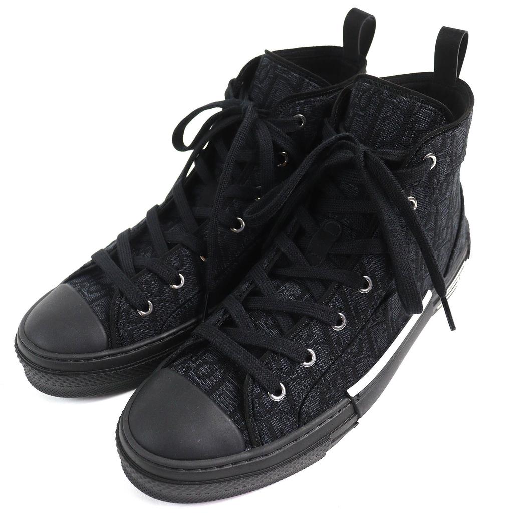 Pristine DIOR Sneakers alte B23 Logo Obliquo nere uomo 43 3SH126ZSA H969 Usate