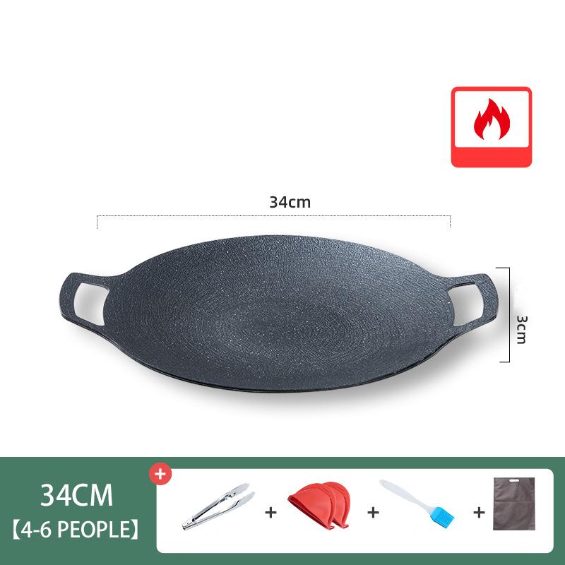 GIANXI Padella per griglia Coreana Rotonda Antiaderente Piastra per Barbecue Padella per Friggere da Viaggio all'Aperto Accessori per Barbecue