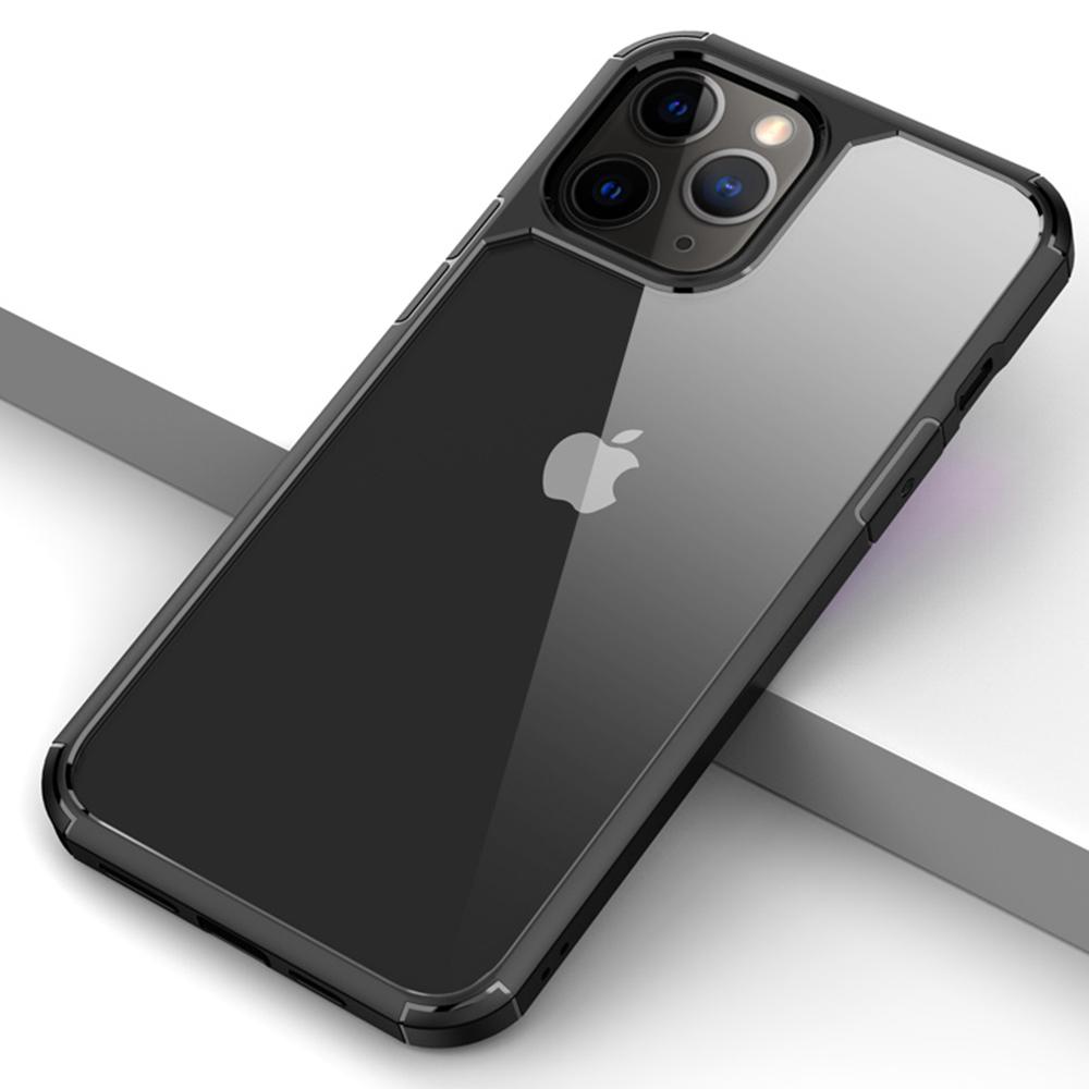 

For iPhone 12/12 Pro Case Anti-Scratch TPU+PC Clear Back Shell Black