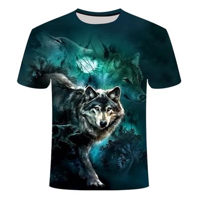 3D Printing Wolf T-shirts Fashion Men Short Sleeve Tees Streetwear Mens Coats T-Shirts Men’s