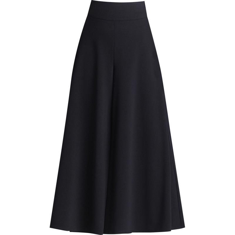Spring 2026 Elastic Waist Casual Wide-Leg Skirt Pants