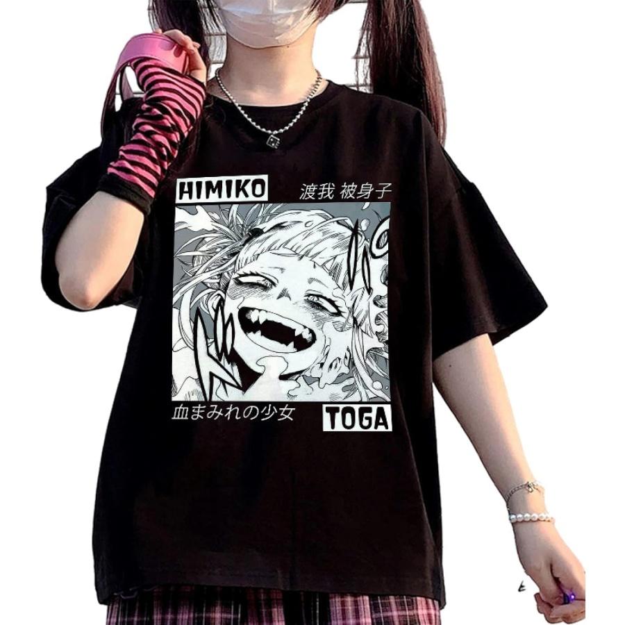 

Gothic Lady T-Shirt Harajuku Loose Casual Top Japanese Comic Cartoon Print Punk Streetwear Kawaii All-Match(1) XXXXXL чорний